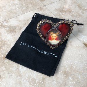 NEW RARE Jay Strongwater Red Jewel Heart Frame